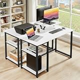 GreenForest 100cm Computer Desk with Monitor Stand and Reversible Shelves view 9