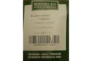 Monterey Bay Herb Co. Organic Wormwood Herb Cut & Sifted | Used for flavoring of drinks or Bitters (1 Pound)