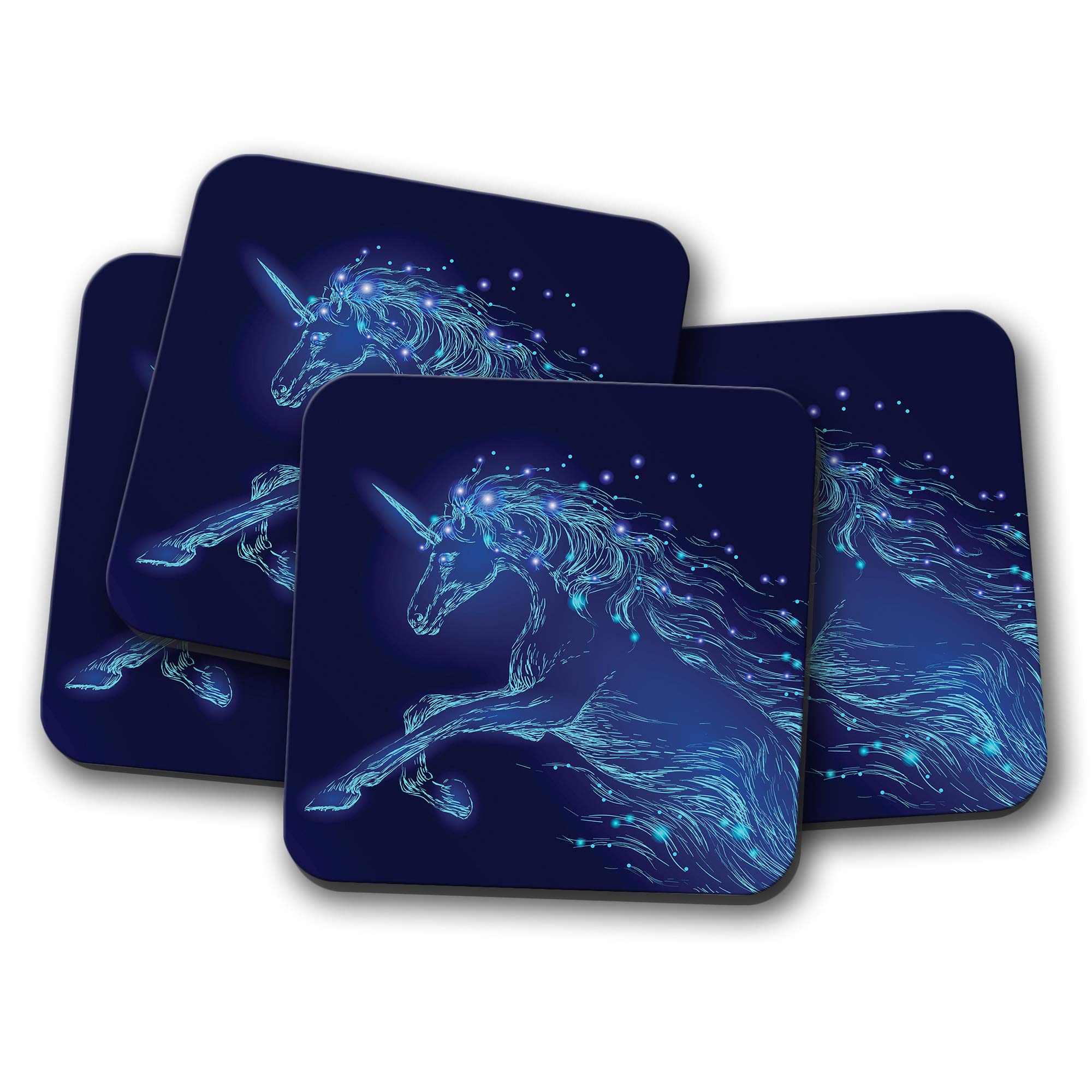 4 Set - Mythical Unicorn Coaster - Galaxy Creature Kids #16782