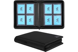 MORABTO Toploader Binder, Holds 128 Top Loaders,4 Pocket Top Loader Binders for 3" x 4" Rigid Cards,Card Album Folder for Hard Plastic Top Loaders