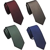 ZENXUS Skinny Solid Ties for Men, 2.5 inch Slim Plain Neckties 4-Pack