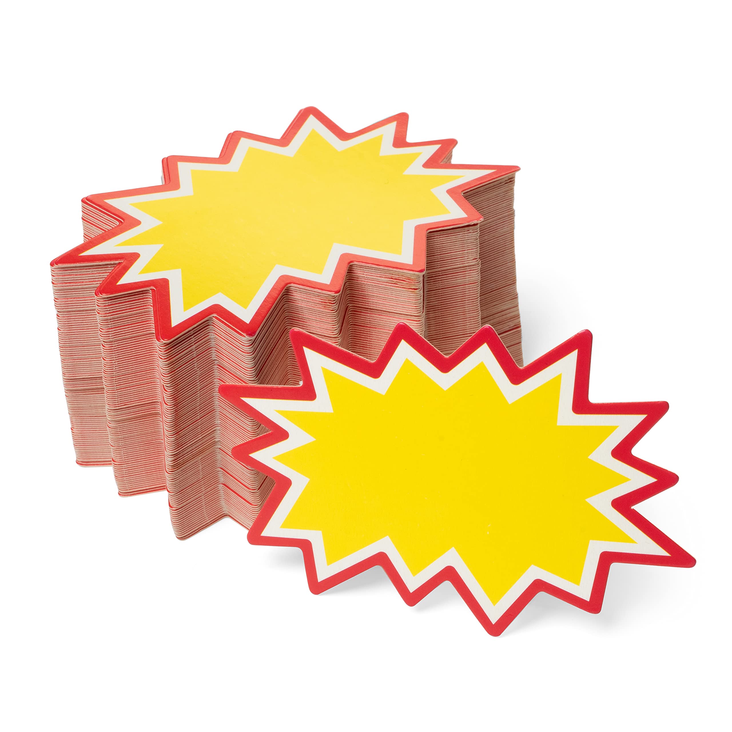 Photo 1 of Starburst Signs with Stickers 200pcs | Price Tags for Garage, Estate, Yard Sales. 100pcs Sign Cards & 100pcs Sticker Dots. 2x3 inch (Yellow)