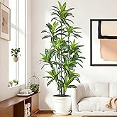 Artificial Dracaena Tree 8ft - Large Tall Faux Trees Indoor with 243 Lifelike Vivid Leaves and Realistic Trunk, 96" Fake Silk Potted Floor Plant for Home Office Living Room Decor Housewarming Gift