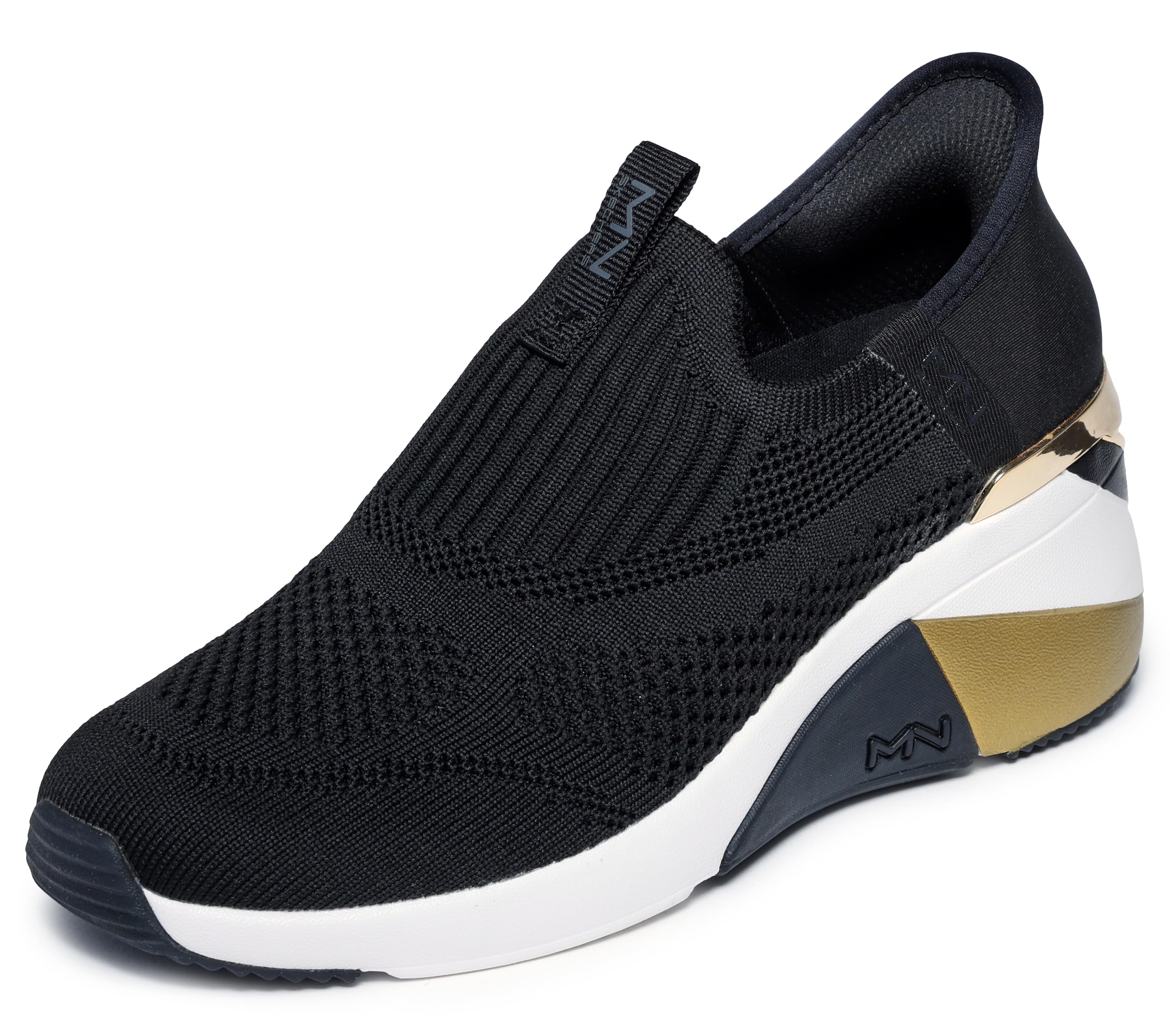 Skechers Women's A-Wedge-Crecent Hands Free Slip-ins Sneaker, Black, 9 Image Skechers Women's A-Wedge-Crecent Hands Free Slip-ins Sneaker, Black, 9 Image