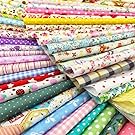 flic-flac 25pcs 12 x 12 inches (30cmx30cm) Cotton Fabric Squares Quilting Sewing Floral Precut Fabric Square Sheets for Craft Patchwork