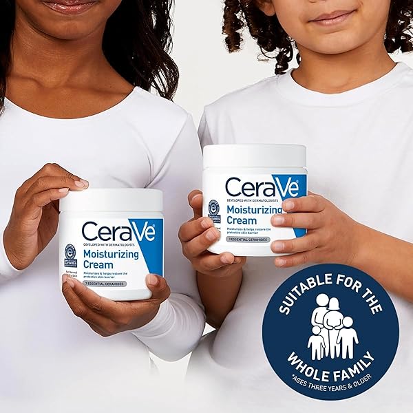 CERAVE MOISTURIZING CREAM, FACE BODY MOISTURIZER, NORMAL TO DRY SKIN, 8 FL OZ