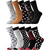 GLENMEARL Mens Dress Socks 10 Pack Funny Combed Cotton Dress Socks for Men - Fun Patterned Colorful Novelty Funny Socks