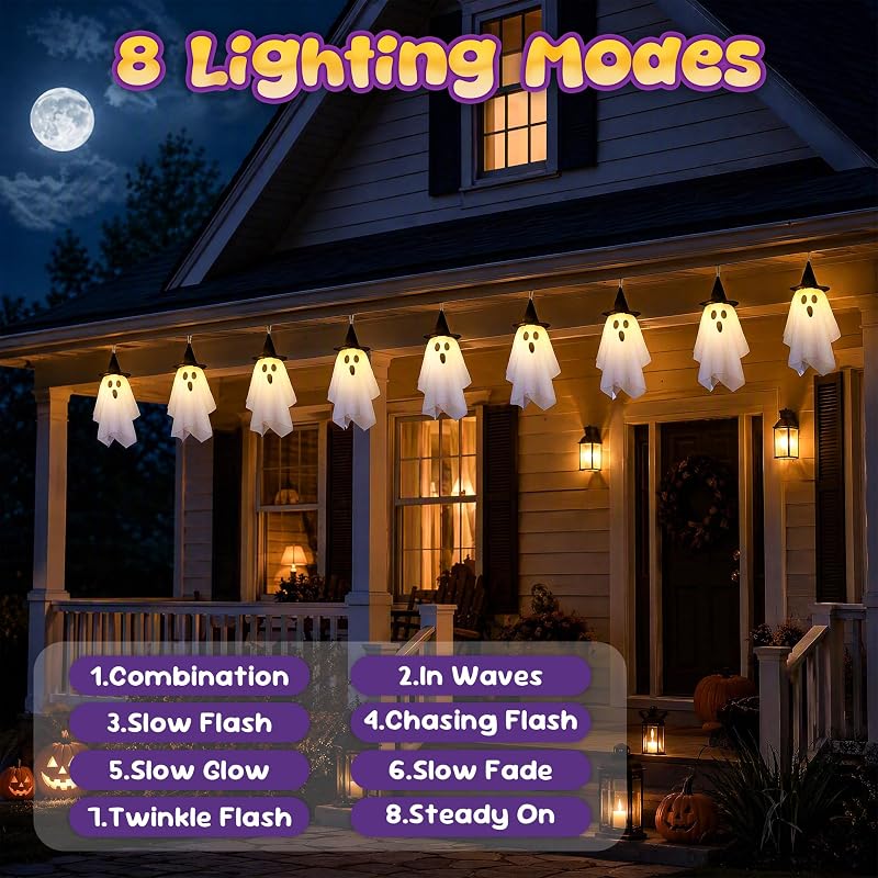 Guirlande Halloween Lumineuse Fantômes — photo 4 sur 6