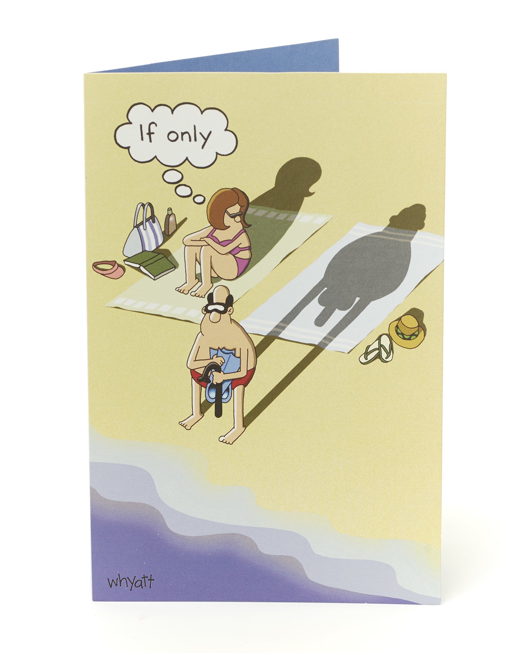 UK Greetings Humorous Birthday Card - If Only - Shadow at the Beach (345532)