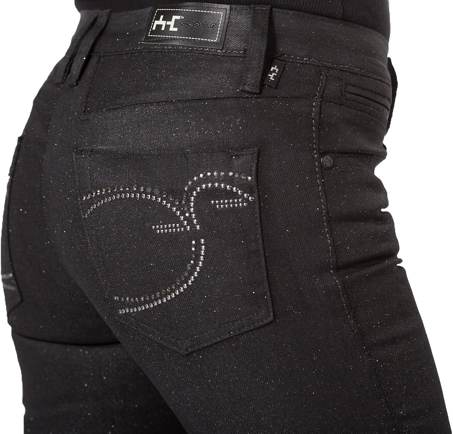 womens black sparkle jeans