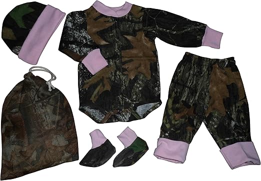 pink camo baby gift set
