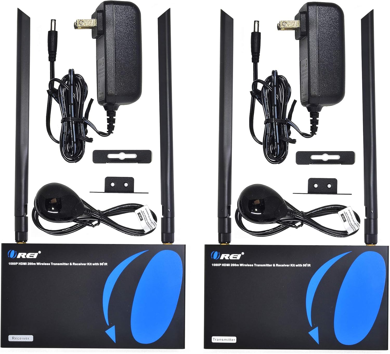 Wireless HDMI Transmitter & Receiver Extender by OREI - Upto 300 Feet - Long Range - Perfect for Streaming from Laptop, PC, Cable, Netflix, YouTube, PS4 to HDTV/Projector - IR Support - Low Latency: Home Audio & Theater