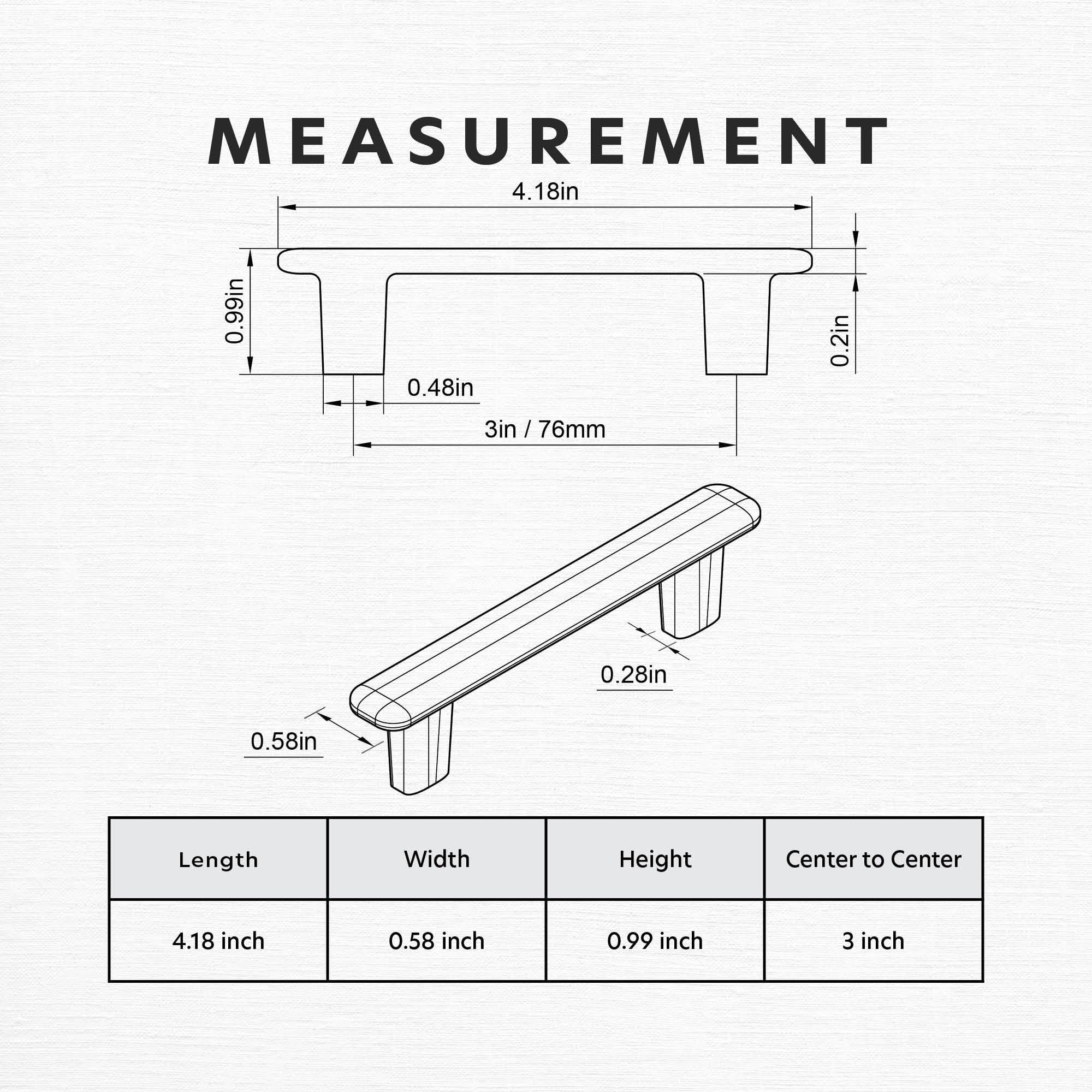 HESTIA HARDWARE 10 Pack | Drawer Pulls 3-3/4 Inch