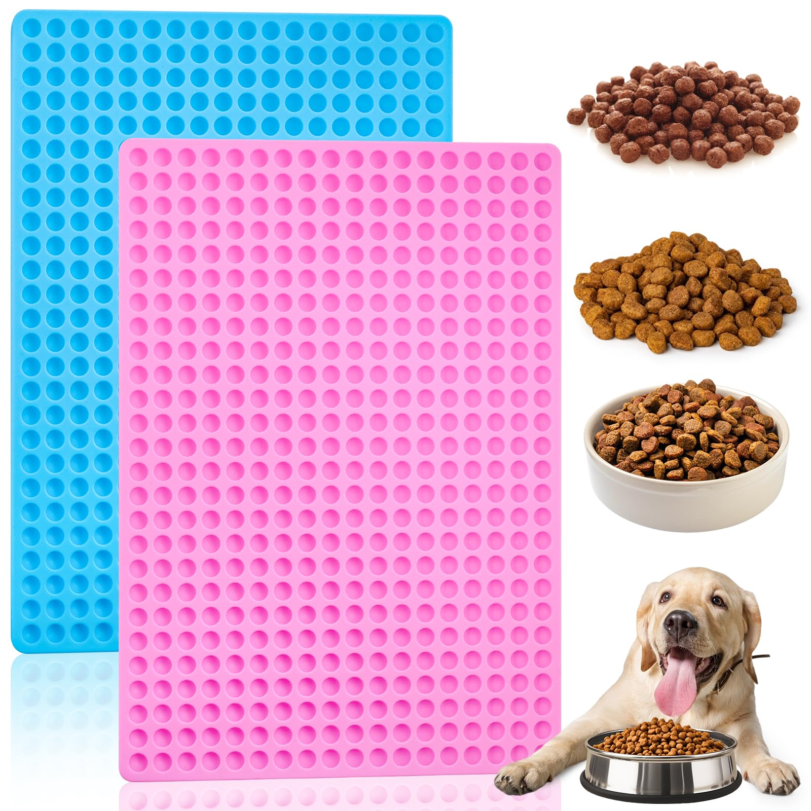 Photo 1 of 2 Pack 468-Cavity Mini Round Silicone Molds, Dog Treat Mold Small Semi Sphere Molds for Chocolate Drop, Candy, Yogurt Melt