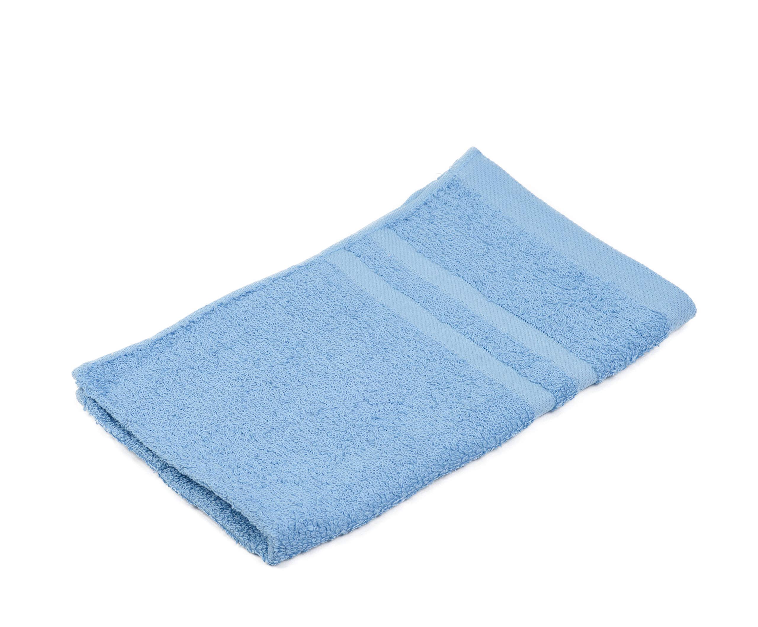 Gözze - Set of 4 Guest Towels, Soft and Absorbent, 100% Cotton, 30 x 50 cm - Dove Blue