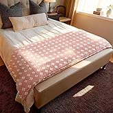 SHSYCER 2 Layer Cozy Lightweight Muslin 100% Cotton Blanket for Bed, Couch & Sofa, Summer Bedding Coverlet with Pattern,Pink,Twin 59''x78''