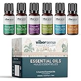 Essential Oils Set - Top 6 Blends for Diffusers, Home Care, Candle Making Scents, Fragrance, Aromatherapy, Humidifiers, Gifts -Eucalyptus,Tea Tree,Pepper Mint,Lemon Grass,Lavender & Orange 10ml