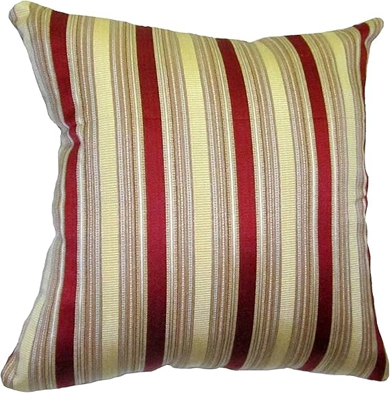 ReynosoHomeDecor 14x14 Burgundy and Gold Stripes Brocade