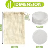 Hima'la 12 Pcs Reusable Bamboo Makeup Remover Pads with Laundry Bag view 4