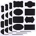 Harapu Chalkboard Labels Stickers for Food Jars, Spice, Glass, Cups, Bottles, Containers and Canisters, Decorative Reusable Waterproof Blackboard Labels - 4 Sheet (32 Pcs)