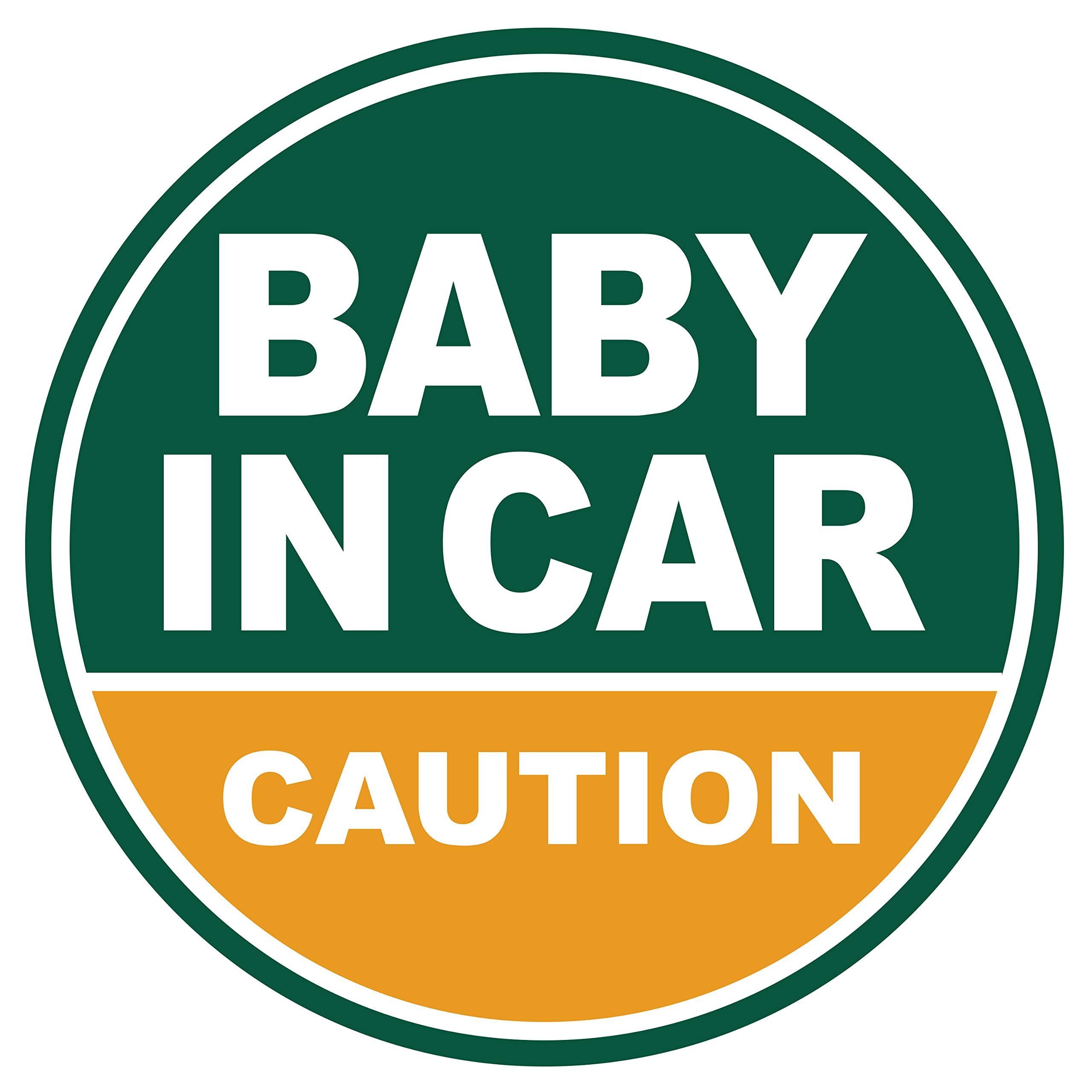 GEEKBEAR Baby in Car Magnet (Green) - Baby on Board - Car Window Sign - 4.7" Diameter (12cm) - Reflective Sheet, Magnet — image 1