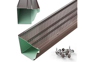 Waterlock 5" Gutter Guards Leaf Protection, Domestic Aluminum Gutter Covers 5 Inch (76 Feet, Royal Brown)
