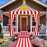 Fanfanwin 4 Pcs Carnival Circus Tent Decorations Carnival Entryway Door Party Decor Awning Hanging Banner Aisle Runners Supply for Circus Theme Birthday Celebration(Classic)