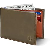 SERMAN BRANDS Mens Slim Bifold Wallet RFID Blocking Minimalist Front Pocket Wallets for Men - Thin & Stylish