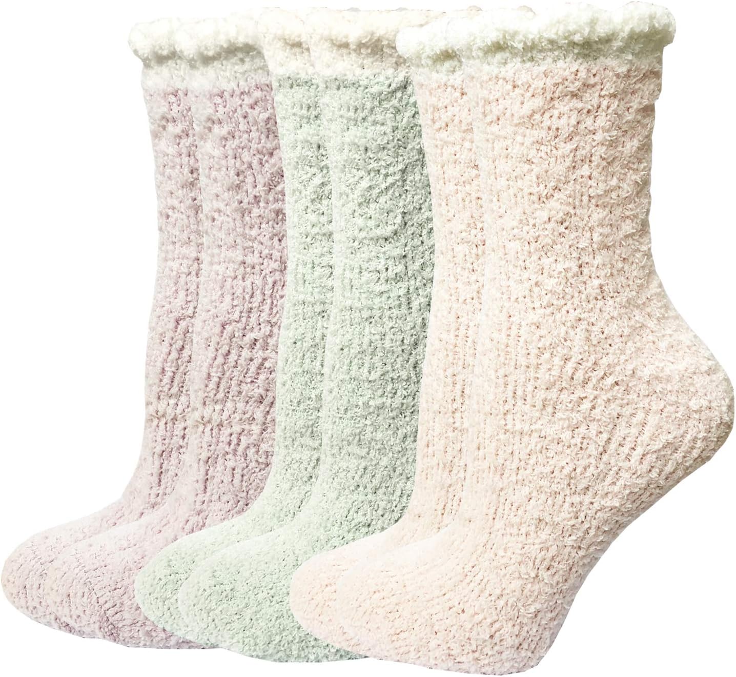 Womens Girls Cute Slipper Winter Sleeping Crew Fuzzy and Warm Socks