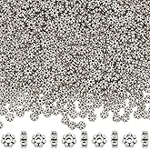 SOFPLATE 1 Box 1000Pcs 4.5mm Flower Spacer Beads Silver Daisy Metal Bead Bulk Tibetan Antique Alloy Mini Snowflake Rondelle Loose Charms Bead for Jewelry Making Supplies Bracelets Necklaces Earrings