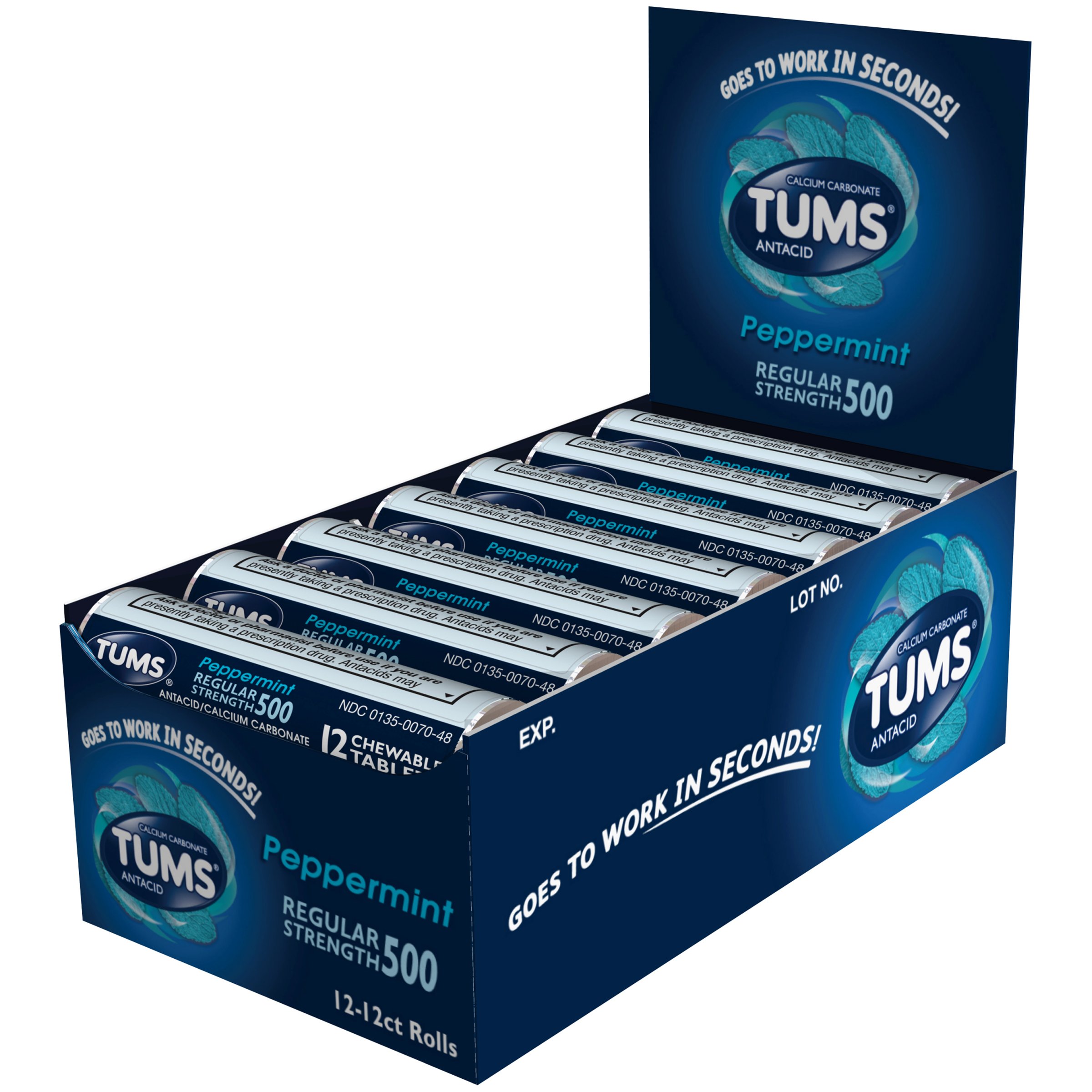 Tums Regular Strength, Peppermint, 12Count Rolls (Pack of 12) Buy