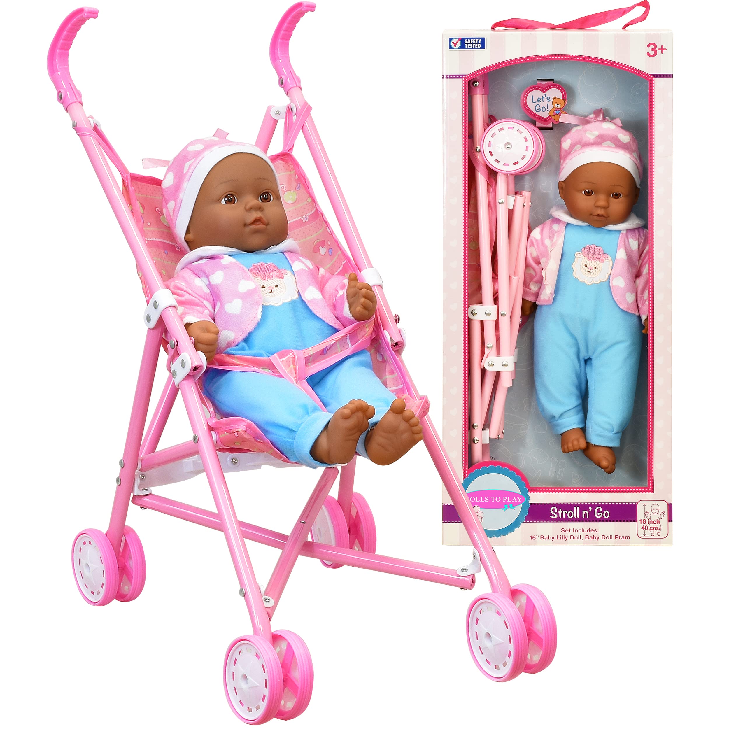 Baby Doll And Stroller Set My First Baby Doll Stroller, Soft Body