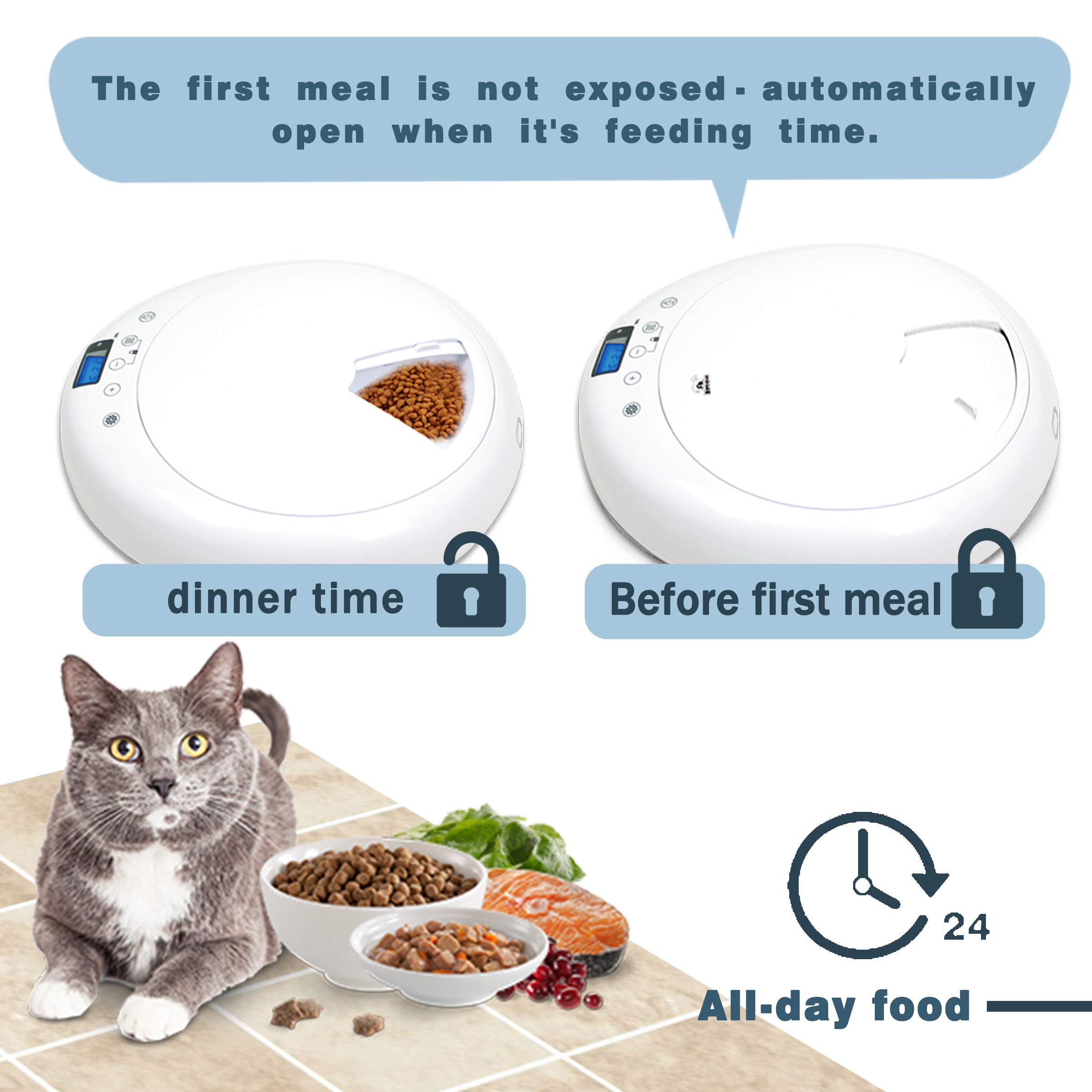 Athorbot Automatic Pet Feeder For Medium Small Cat Dog 6 Meal