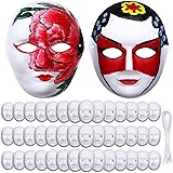 Aoriher 50 Pieces DIY Full Face Masks White Craft