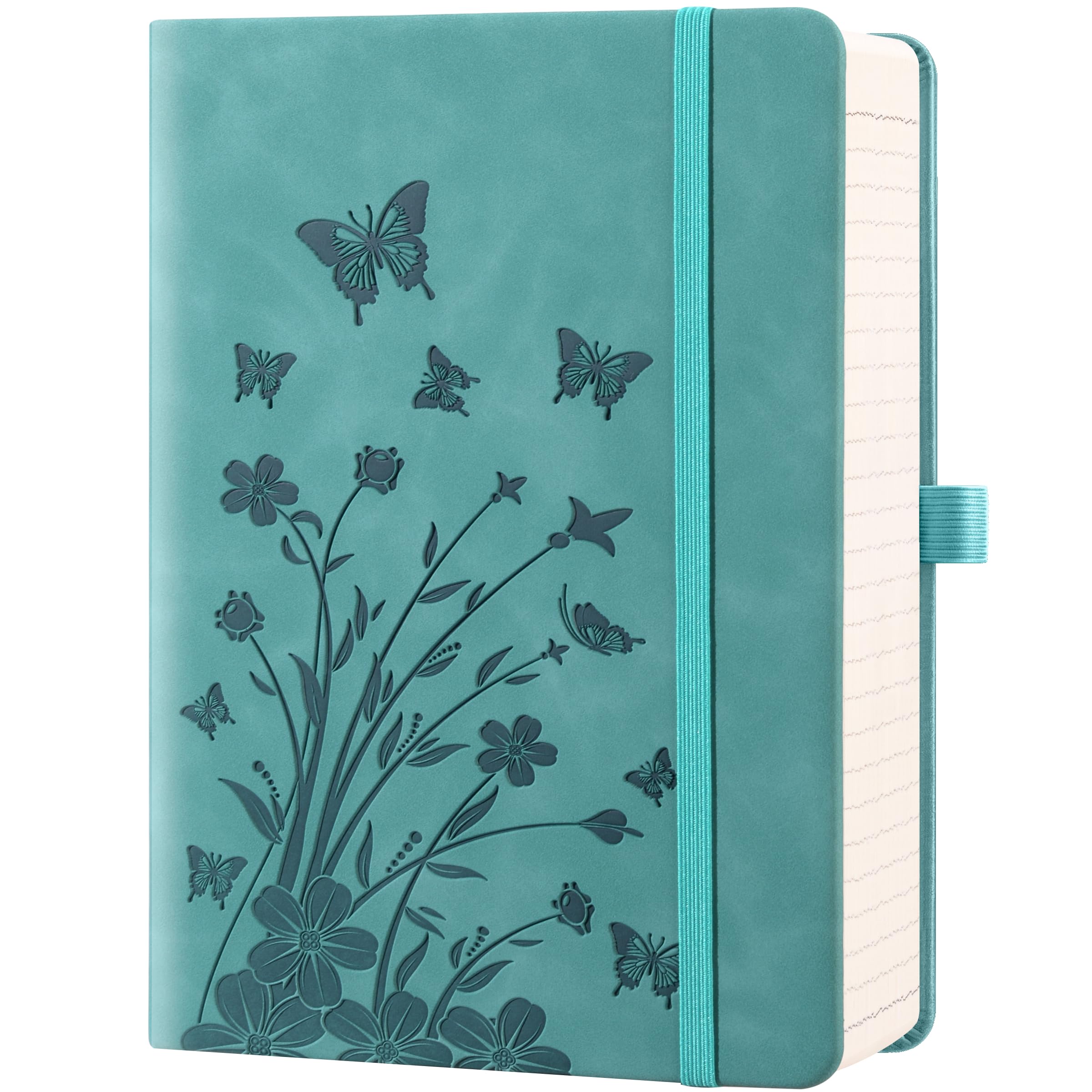 HwxBen Lined Journal Notebook– 365 Pages,Hardcover Leather Journals for Women Writing, B5 7.7'' x 10''College Ruled 100 gsm Paper for Work,Note-Taking,Office,School,Home Supplies,Teal.