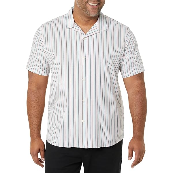 Croft & Barrow Mens Classic Fit Button-Down Dress Shirt Pink Stripe Size  (18