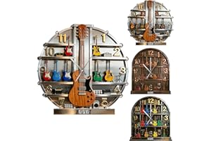 Personalized 2D Guitar Display Tower Theme Clock Custom Name Funny Music Themed Wall Hanging Clocks Bedroom Decor Gifts for F