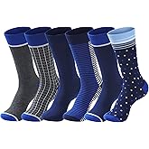GLENMEARL 6 Pack Dress Socks for Men, Patterned Mens Socks With Gift Box Casual Business Socks