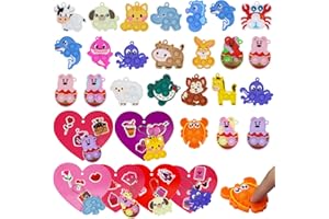 MYOUTH 24 PCS Valentines Day Card with Pop Fidget Toys, Cute Animal Pop Bulk Valentines Day Exchange Cards for Toddlers Girls Boys School Classroom Valentine's Day School Prizes Valentine's Party Favors ﻿