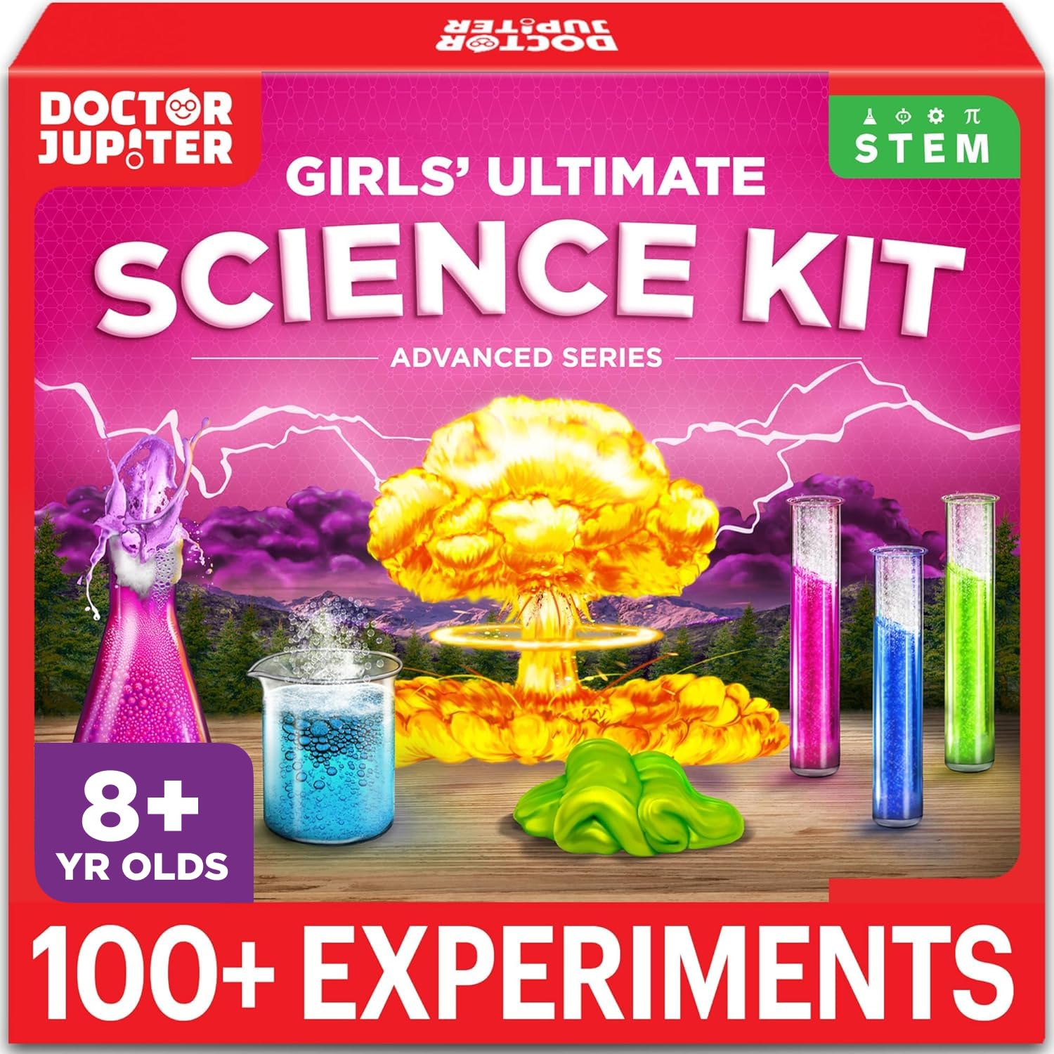 Doctor Jupiter Science Experiments Kit for Kids Ages 8+ | Birthday Gift for 8-9-10-11-12-13-14 Years Old Girls | STEM Toys | Chemistry Set with 100+ Experiments