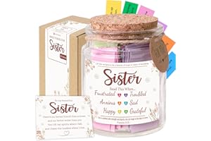 SOUTHLISA Bible Verse Jar for Sister – 92 Color-Coded Scriptures for Encouragement, Christian Gifts for Women, Inspirational Jar for Sister, Birthday Gifts For Sister
