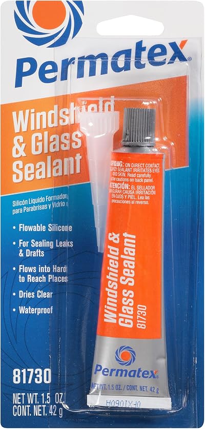 Permatex 81730 Flowable Silicone Windshield & Glass Sealer 42 g