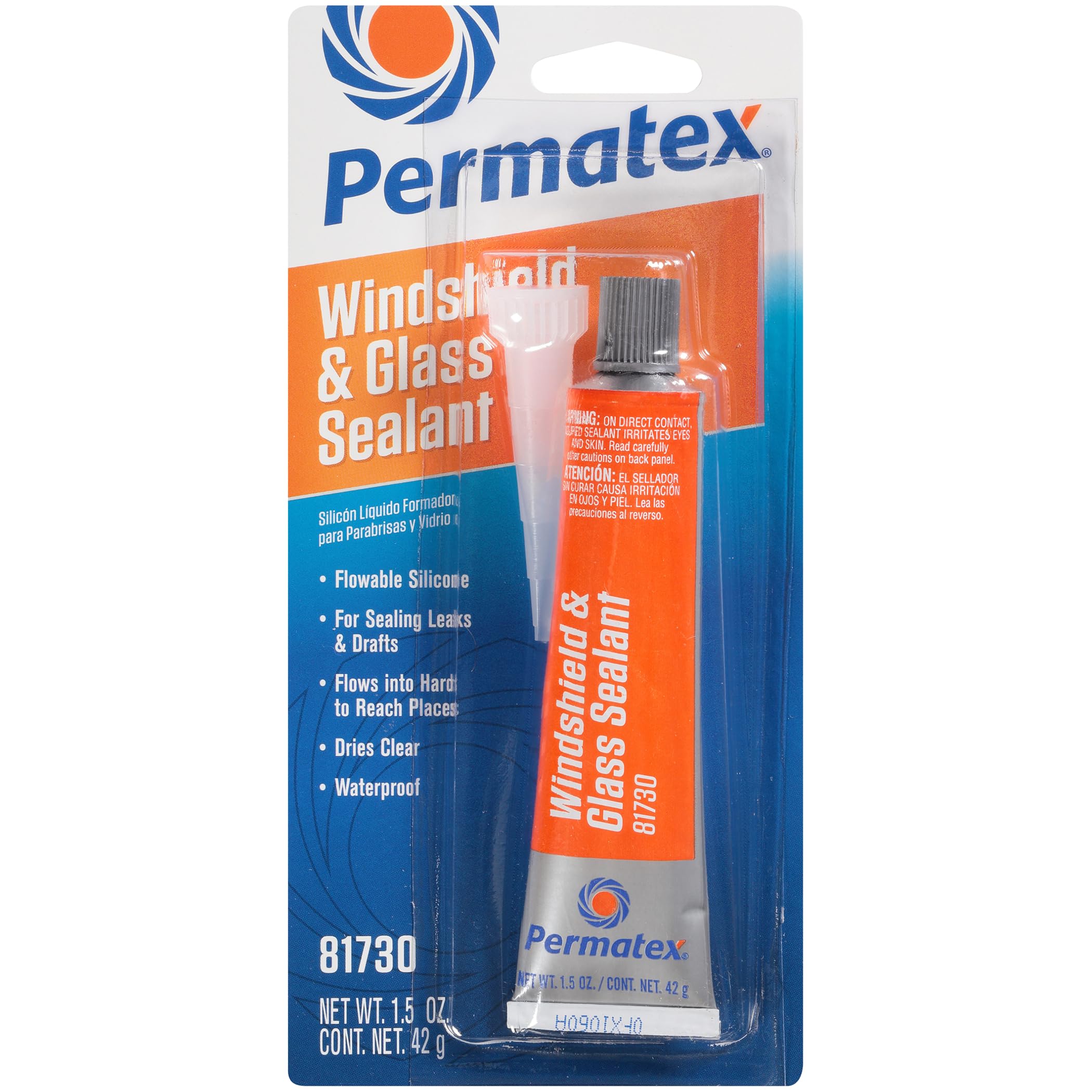 Photo 1 of Permatex 81730 Flowable Silicone Windshield and Glass Sealer, 1.5 oz.
