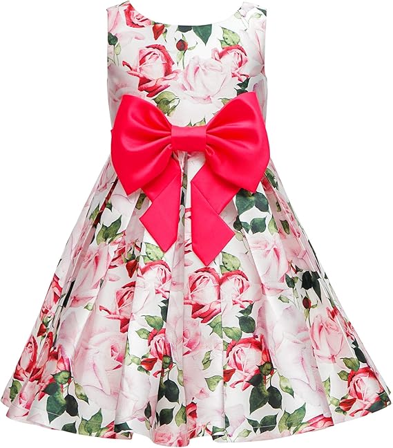 Amazon ファンタストコスチューム 子供ドレス ガールズ ワンピース 花柄 リボン飾り プリンセスドレス 発表会 結婚式 入園式 パーティー フォーマル 通販