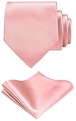 TIE G Solid Satin Color Formal Necktie and Pocket