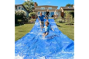 KEOHOLI 32.8ft x 9.8ft Slip Lawn Water and Slide Tarp with 22 pcs Metal Stakes for Adults and Teens Lawn Water Slide Heavy Duty Waterproof for Summer Outdoor Fun Water Slip Play