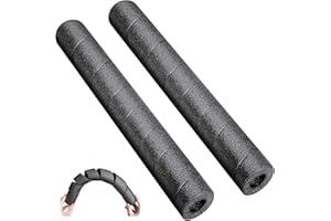 LFUTARI 2 Pack Pipe Insulation Foam Tube, 15.7" L x 0.79" Inner Diameter Black Pool Noodles Foam, Multi-Purpose Snake Pipe Wrap Protection for Outdoor Indoor Swimming Pool Handle and Winter Water Pipes