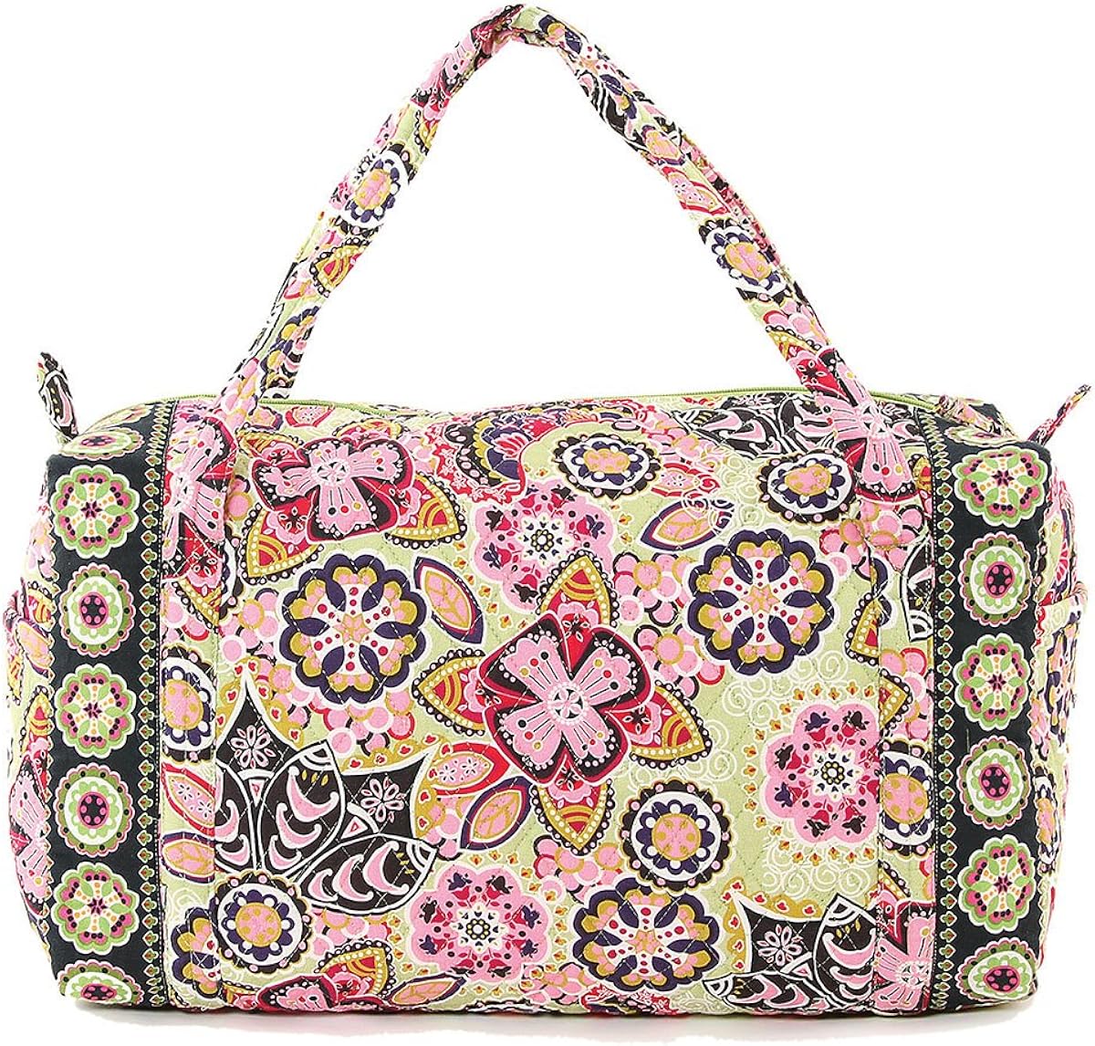 Floral Quilted Cotton Duffle Bag Handbags
