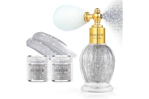 Etercycle Body Glitter Spray, Silver Hair Glitter Shimmer Sparkle Powder, Extra Fine Face Body Shimmer Cosmetic Glitter Makeup for Rave Clothes Nail Art Easter Halloween Crafts