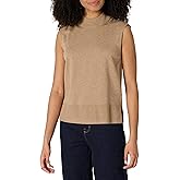Amazon Essentials Women's Regular-Fit Cap Sleeve Pullover Mock Neck Sweater Top